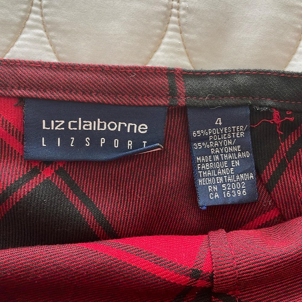 Liz Claiborne Skirt Red/Black - Picture 3 of 5